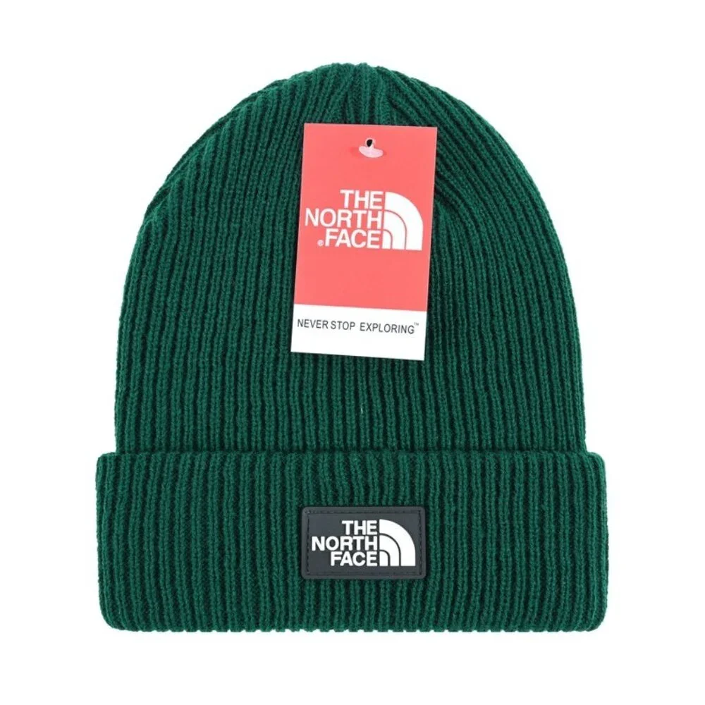 North Face Green Cap Cuffed Beanie Adult One Size Fits Most